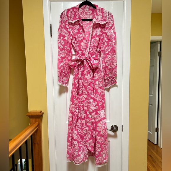 Pink Floral Long Robe - Picture 3 of 12